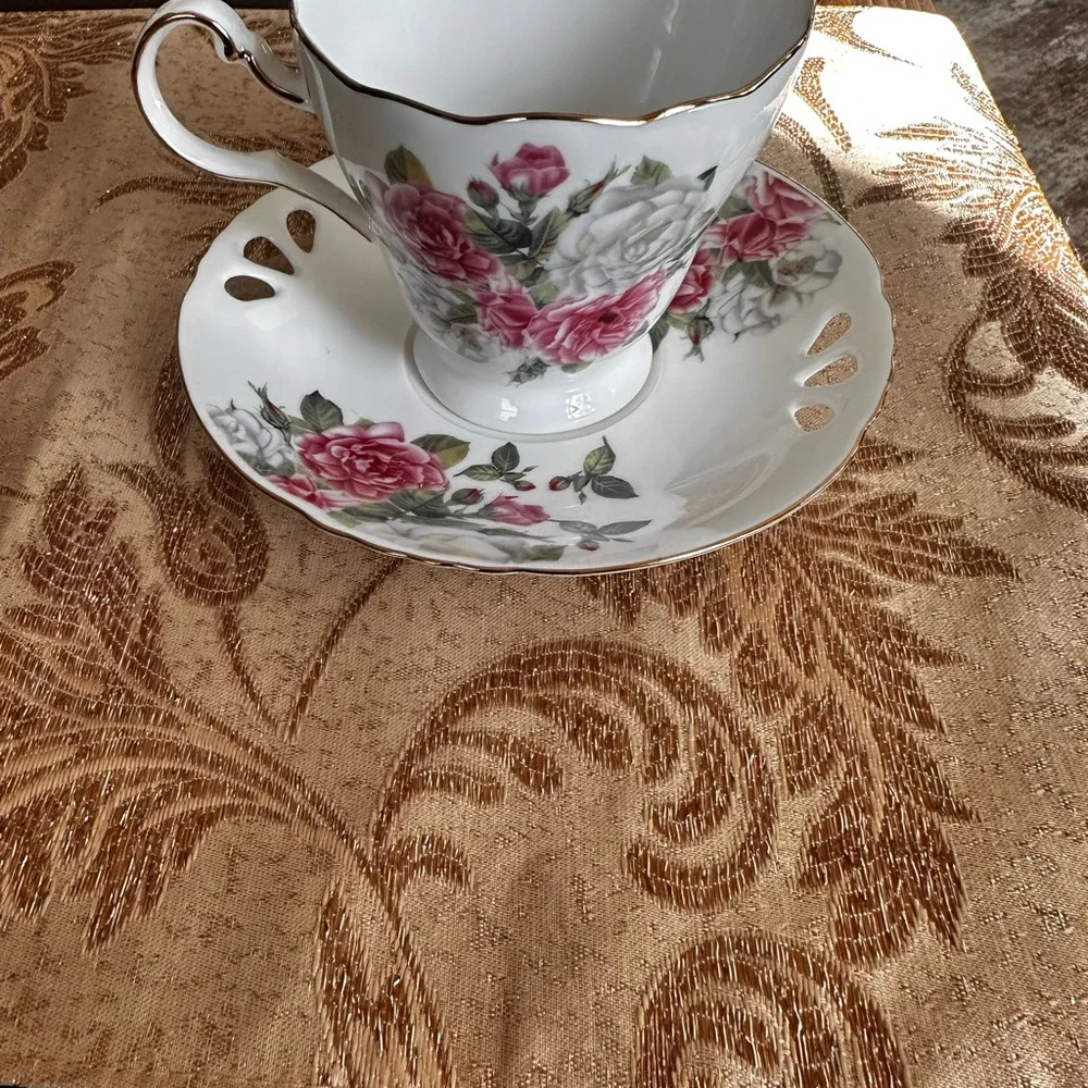 Pacifica Teaware Floral Teacup and Saucer Set